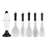 Silicone Cooking Utensils Set Heat Resistant Cookware 6PCS Heat Resistant CookwareWith Rocket-Shaped Storage Rack Silicone Kitchen Tool Set For Cooking gaudily