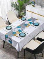 【Ready】? Tablecloth no-wash l- i-scaldg pvc rectalar mat light luxury and high-end dg livg room cloth