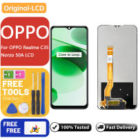 หน้าจอจอ LCD แบบดั้งเดิมสำหรับ Realme OPPO C35ชิ้นส่วนจอสัมผัสแอลซีดีของเครื่องแปลงดิจิทัล Norzo 50A