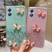 เคสมือถือ OPPO A58 A38 NFC OPPOA78 NFC 4G 2023ใหม่เคสนิ่มลายท้องฟ้าเต็มไปด้วยดวงดาวส่องแสงเป็นประกายวิบวับ A38 Oppo OppoA58พร้อมเคสกันกระแทกลายผีเสื้อน่ารักสามชิ้น