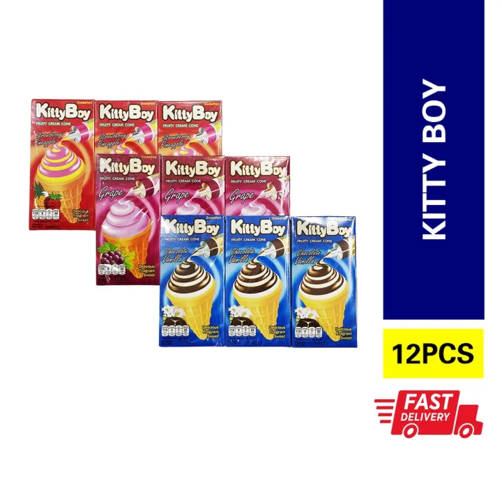 [12'S] Kitty Boy Fruity Cream Cone Thailand [Chocolate Vanilla/Grape