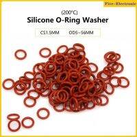 Red Silicone O-Ring Washer CS1.5MM  OD5~56MM  Thickness 1.5mm Rubber Seal Ring Heat-Resistant Food Grade -100/30Pcs