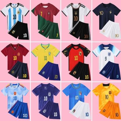 【Ready Stock】 The World Cup in Germany France Portugal kickball suit childrens clothing baby pupil shirt for clothing