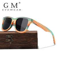 GM Fashion Skateboard Wood Bamboo Sunglasses Polarized for Women Mens Designer Wooden Sun Glasses UV400