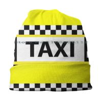 New York Yellow Taxi Cab Off Duty Beanies หมวกถัก New York Yellow Off Duty Taxis Iconic Cabs Drivers ขับรถ Checkerboard