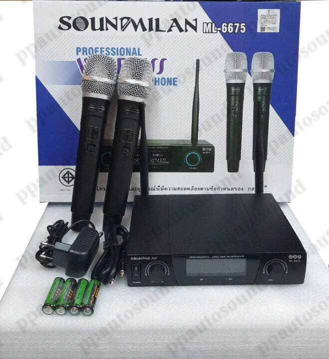 soundmilan-ไมค์โครโฟน-ไมค์โครโฟนไร้สาย-ไมค์ลอยคู่-ไมค์ลอยไร้สาย-microphone-รุ่น-ml-6675-uhf-แท้-100-pt-shop