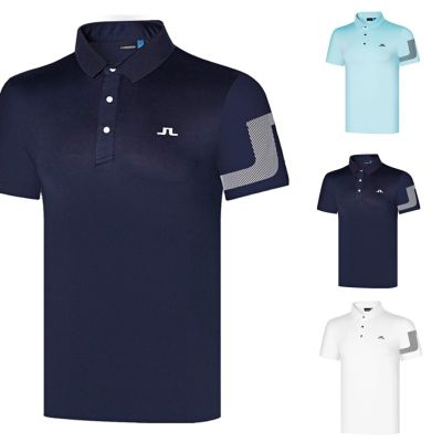 JL J.Lindeberg New JL golf clothing mens T-shirt summer sports quick-drying breathable polo shirt with short sleeves golf shirt 2023 new【Promotional price】