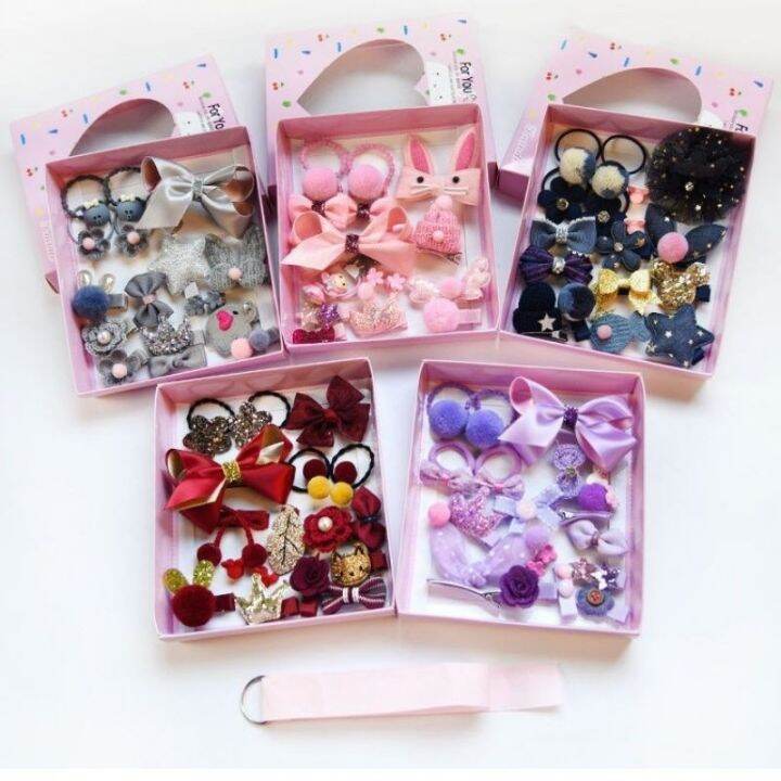 korea Available 18 Pcs Gift Set (with box)Children Hair Accessories