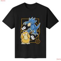 BayLine Pokémon Joint Pikachu Picchu psyduck รอยสักแฟชั่นเสื้อยืดลายตัวละครอนิเมะสไตล์ล้ำสมัย