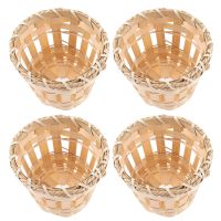 4 Pcs Vintage Home Decor Small Lampshade Cover Indoor Light Wall Ceiling Bamboo Barrel Shades