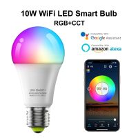 [HOT QQZIWWUJJWG 104] Wifi สมาร์ทหลอดไฟ Led E27การควบคุมระยะไกลหลอดไฟ Wifi เมจิกโคมไฟหลอดไฟ Led RGBCW 10วัตต์หรี่แสงได้จับเวลา Wifi หลอดไฟสำหรับบ้านห้องนอน