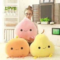 【CW】Cute Cartoon Fruit Plush Toy Peach Mango Orange Pear Stuffed Pillow Home Deco Birthday Gifts