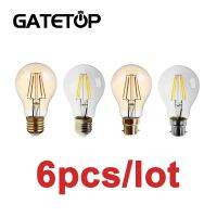 6 ชิ้น/ล็อต Retro Edison Filament หลอดไฟ A60 6 วัตต์ E27 B22 230 โวลต์ตกแต่งบ้าน Coffee Bar โคมไฟวินเทจ 2500 พัน 4000 พันตกแต่งในร่ม-TIOH MALL