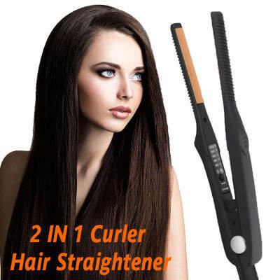 Root Volume Curling ดินสอขนาดเล็ก Nano Titanium แผ่น2 In 1 Curler Irons ผม Mini Straightener ผู้ชายผมสั้น Flat Iron