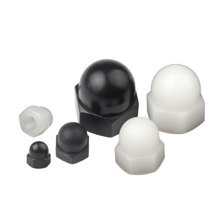 nylon-acorn-cap-dome-nuts-white-black-plastic-hexagon-hex-nut-m3-m4-m5-m6-m8-m10-m12-m14-m16-m18-m20-for-insulation-use