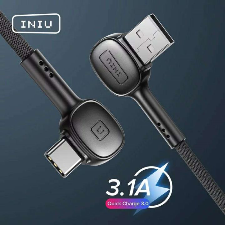 iniu-สาย-usb-ชนิด-c-90องศา-3-1a-สายชาร์จเร็วสายดาต้าที่ชาร์จแบตเตอรี่โทรศัพท์สำหรับ-xiaomi-11-10-redmi-note-8-9s-huawei-p40-s20-samsung