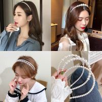 【YF】 New Women Fashion Pearl Headband Korean Simple Retro Cute Hairband Female Hair Accessories Hoop
