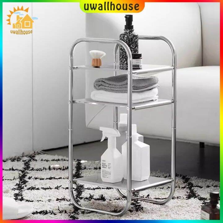 Stainless Steel Shelf Simple Placement Sofa Small Side Table Bathroom