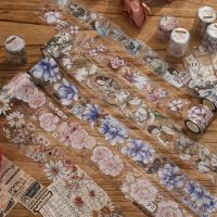 60mm*6m/ Roll Vintage Character Flower Glossy PET Tape Special Oil Material Creative DIY Handbook Collage Decor Stationery Decanters