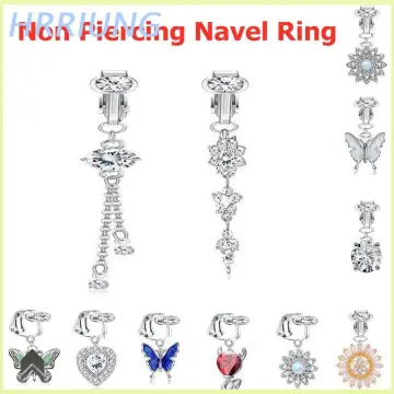 Dropship 5 Pcs Fake Belly Ring With Opal CZ Clip On Belly Button Rings For  Women Fake Belly Piercing Fake Navel Ring Jewelry to Sell Online at a Lower  Price | Doba