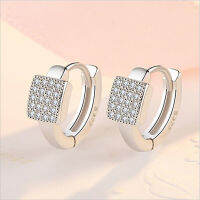 New Arrival Lady Silver 925 Earrings Women Jewelry Fashion Zircon Hoops Earring Female Accessories Square Silver Earring