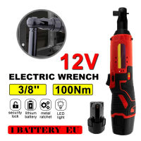 3/8 12V 90 ° ไฟฟ้าไร้สายRatchetขวามุมชุดเครื่องมือประแจ1/2ค้างคาวแบตเตอรี่EU/US