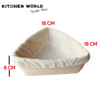 Banneton Triangle Proofing Basket With Liner 16x16x H6cm. / ตะกร้าพรูฟขนมปัง