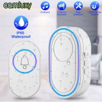 ☍❁ Camluxy Wireless Doorbell 39 Music LED Flash Security Alarm Outdoor IP65 Waterproof Smart Home Intelligent Door Bell Chime Kit