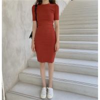 Zuoan Vintage Style Bodycon Midi Dress Women Slim Dress