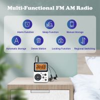 Mini FM AM Radio Portable Radio Radio Receiver LCD Display Backlight 87-108MHZ + Headset