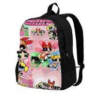 Tas Ransel Anak Perempuan Powerpuff กีฬาท่องเที่ยวกลางแจ้งความจุขนาดใหญ่กระเป๋านักเรียนกระเป๋าสะพายไหล่แบบลำลองแล็ปท็อป