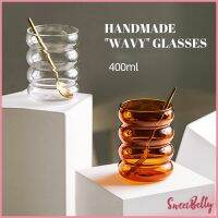 Sweet Belly   Better ถ้วยแก้ว ถ้วยกาแฟ ถ้วยนม ทรงลอนใหญ่ จับถนัดมือ glass cup มีสินค้าพร้อมส่ง