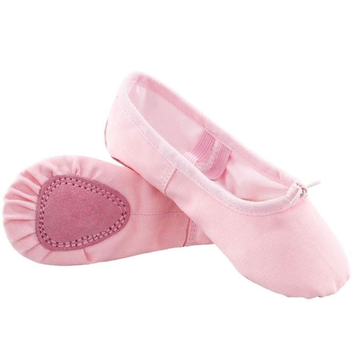 hot-dt-wholesale-5-pairs-ballet-shoes-cotton-canvas-split-soft-sole-pink-kids