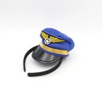 Cosplay Mini Police Officer Sailor Navy Airman Pilot Hat For Adult Children Graduation Party Headband Pet Cat Dog Headdress