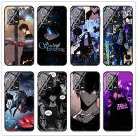 เคสแบบแข็งสำหรับ Redmi Note 12 Pro 5G/Note 12 Pro Plus,เคสกระจกเทมเปอร์ลายการ์ตูนอนิเมะแบบเดี่ยวปรับระดับ Sung Woo Jinwoo