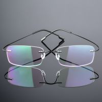 【cw】 Titanium Alloy Super Elastic Rimless Glasses Men Women Unisex Frameless Eyewear Fashion Business Eyeglasses Protection Eye ！