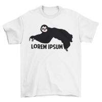 คอตต้อนคอกลมเสื้อยืด เสื้อคู่ Unisex รุ่น Lorem Ipsum Sloth สลอธ แบรนด์ White Magic 100%cotton comb ผ้านุ่มสบาย ลายสวยS-  QJF2