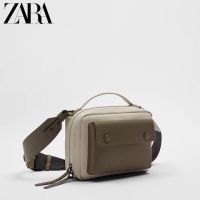 【Available】2023 New ZA RA Mens Versatile Spliced Mailman Bag Casual Mailman Small Square Bag Crossbody Bag