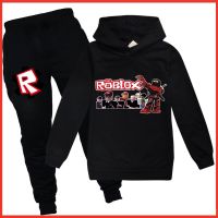 ☬❅ Roblox เสื้อกันหนาวลําลอง มีฮู้ด และกางเกงวอร์ม แฟชั่นฤดูใบไม้ผลิ และฤดูใบไม้ร่วง สําหรับเด็กผู้ชาย และเด็กผู้หญิง 2 ชิ้น