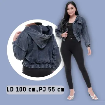 Jaket jeans hotsell hoodie wanita