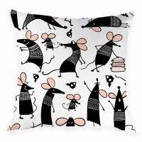 Cartoon Cushions Covers Farmhouse Decor Pillow Case Bear Living Room Sofa Cushion Covers Animal Mouse Pillows Cases Kissenbezug