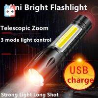 READY STOCKUSB CREE Q5 LED Light Flashlight Torchlight Outdoor Use High Light Mulfunti 3 Mode + Zoom In Out Rechargeable Waterproof USB Charge High Power Zoomable Flashlight FREE Carry Case Mini LED Torchlight