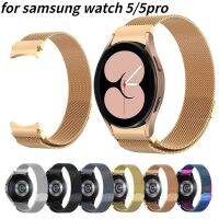 ∏ สำหรับ Samsung Watch5/4 44/40 มม. 5 Pro 45 มม. สายสแตนเลสสำหรับ Samsung Galaxy Watch 4 คลาสสิก 46/42 มม. สาย Milanese