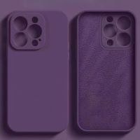 Deep Purple Liquid Silicone Case For iPhone 14 Plus 13 Pro Max 12 Mini 11 X XS XR SE 2022 2020 7 8 6S 14Pro iPhone14 Phone Cover  Screen Protectors