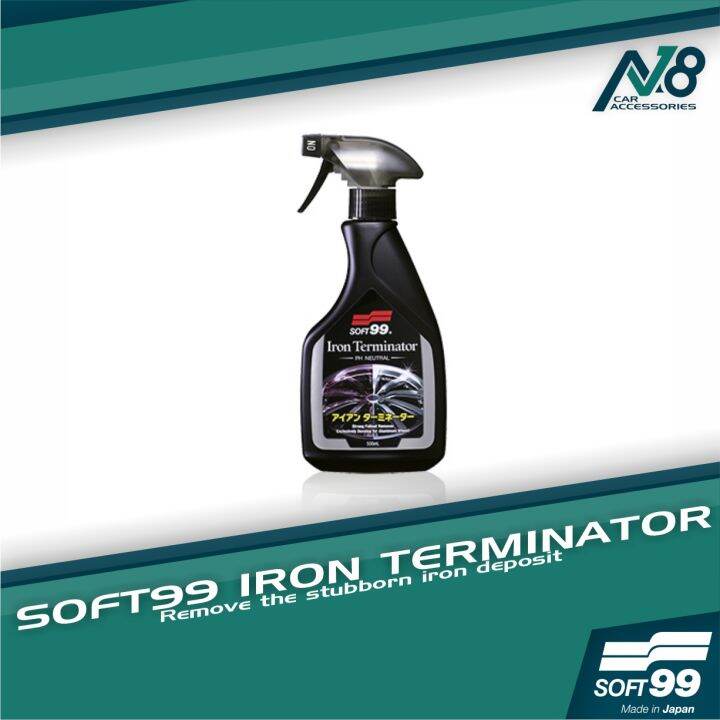 Nettoyant Jantes Soft99 Iron Terminator 0,5L - Indicateur D'Effet, Élimine Rouille Et Résidus Métalliques