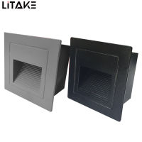 LITAKE IP65กลางแจ้งไฟLED ที่พื้น3W,บันไดบันไดกันน้ำโคมไฟติดผนังโคมไฟสี่เหลี่ยม