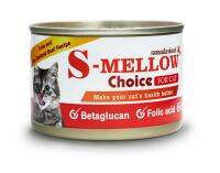 S-Mellow Choice อาหารแมวป่วย 160 g (  1 กระป๋อง ) อาหารแมว อาหารแมวพักฟื้น บำรุงเลือด เอสเมลโลว แมว  Mellow ส้ม