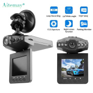Aitemay Camera Xe Cộ 2.4 Inch Full HD 1080P Máy Ghi Hình DVR 6 Đèn LED