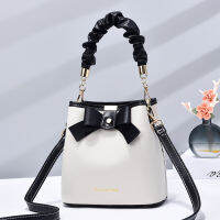 GA Popular small bag for women 2022 summer new trendy special-interest design bow bucket bag live room Womens bag