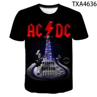 ฤดูร้อน3D พิมพ์ Acdc เสื้อยืดสไตล์ร็อคผู้ชายและผู้หญิงรอบคอแขนสั้นเสื้อยืดสบายๆ XS-6XL ด้านบน